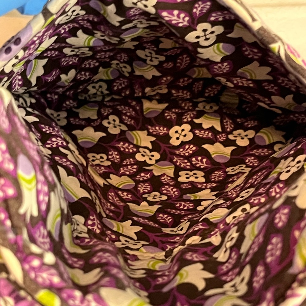 Vera Bradley Discontinued Plum Petal Floral Purple /Green /Black Backpack EUC - Picture 9 of 16